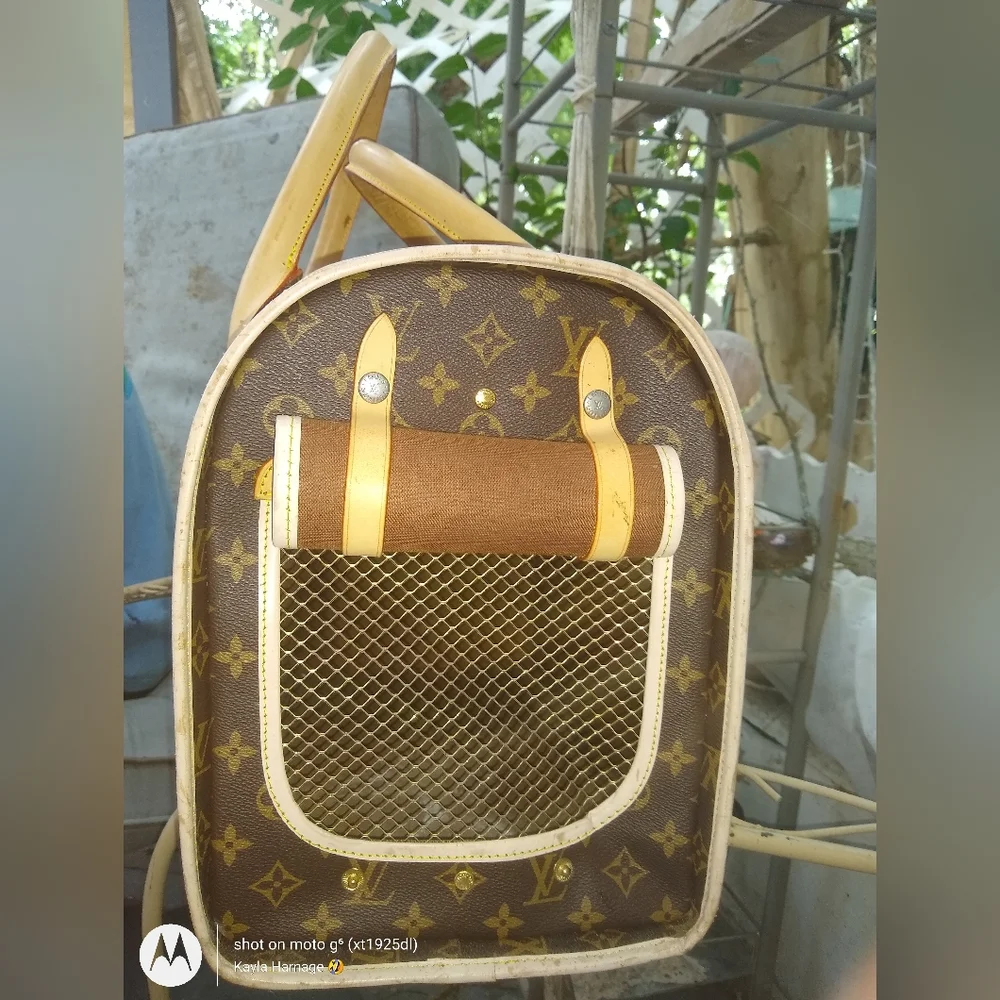 Louis Vuitton dog carrier travel Lv vacation luxury designer